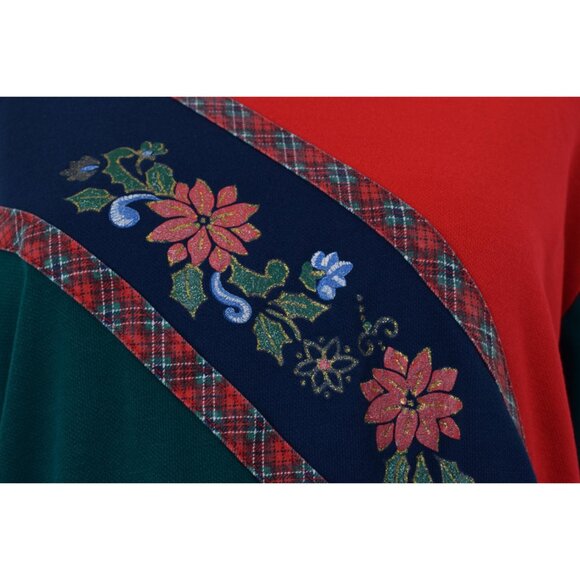 Vintage 80s Red and Green Christmas Sweatshirt - Picture 6 of 10